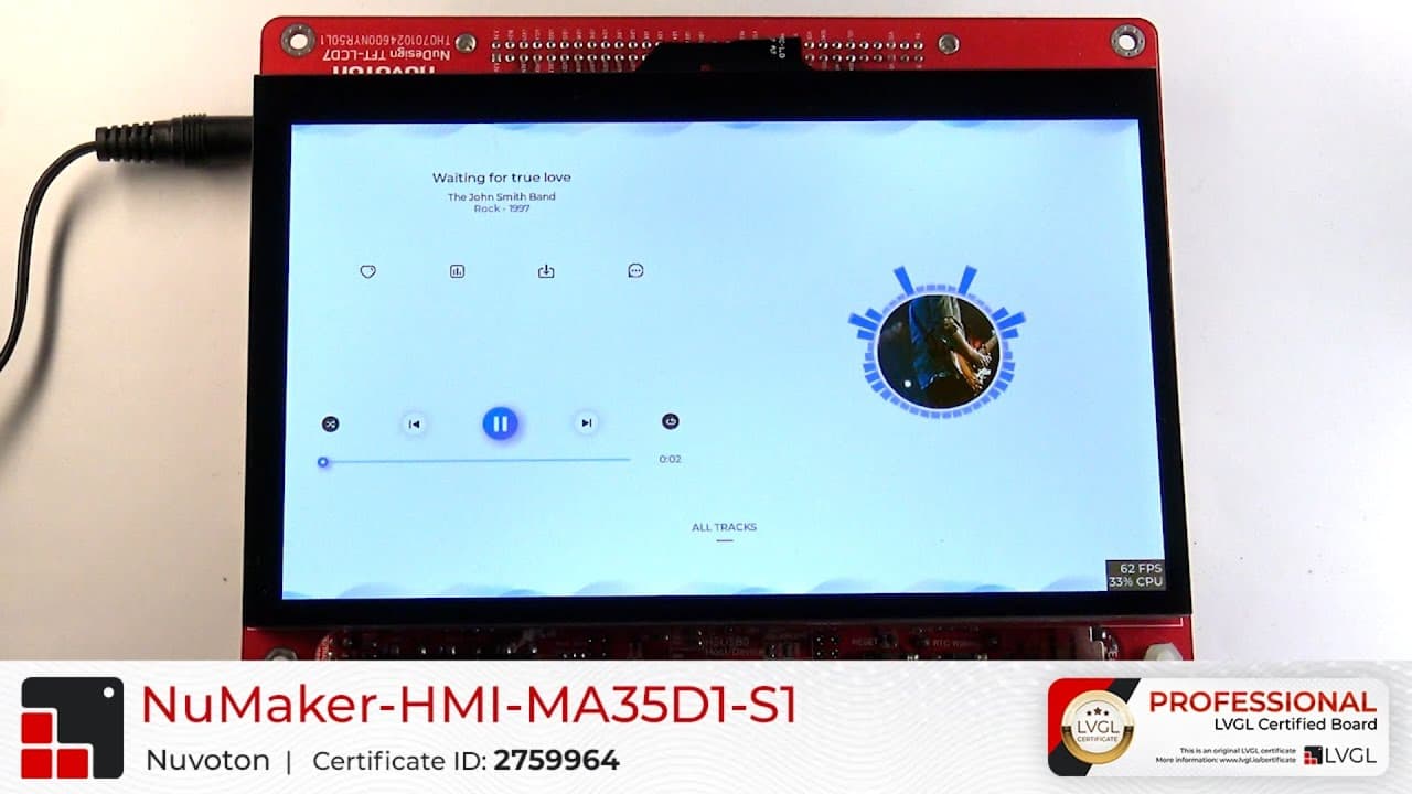 NuMaker-HMI-MA35D1-S1 上的 LVGL 小资源演示