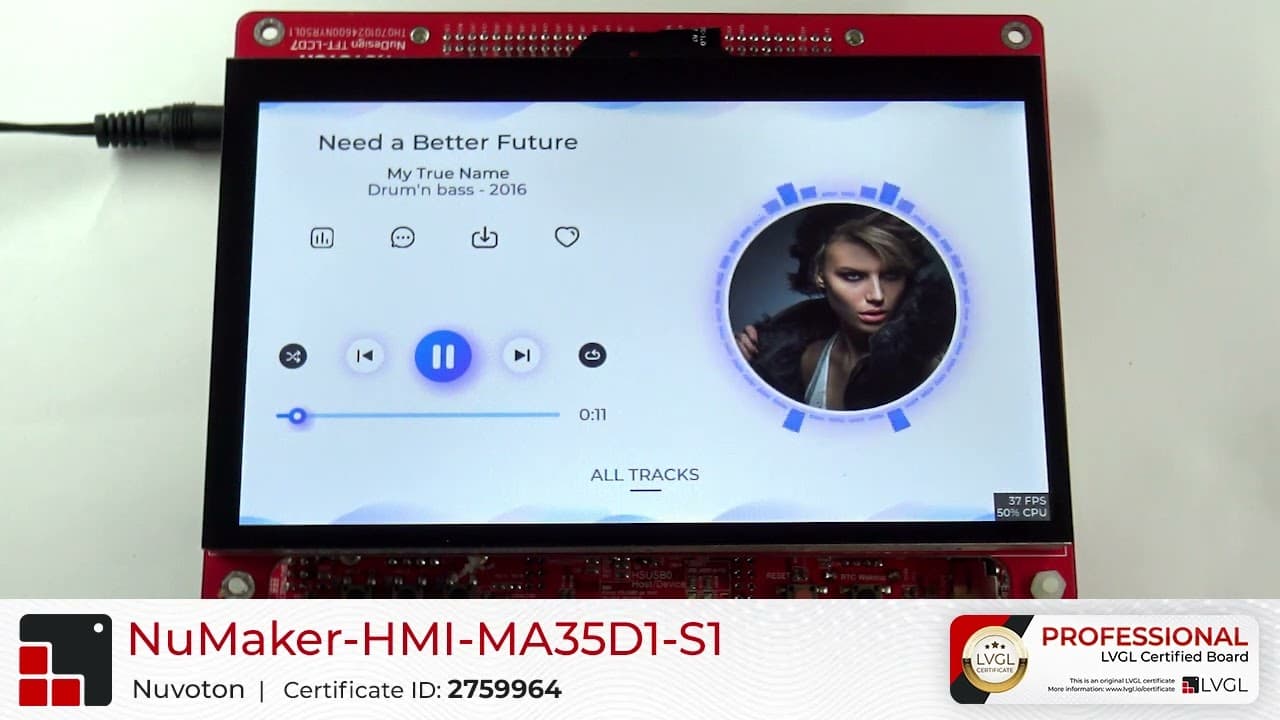 NuMaker-HMI-MA35D1-S1 上的 LVGL 大资源演示