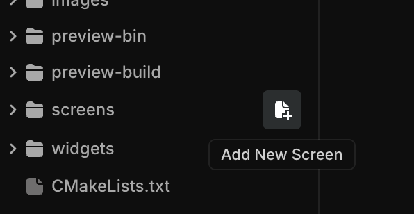 Add New Screen 按钮